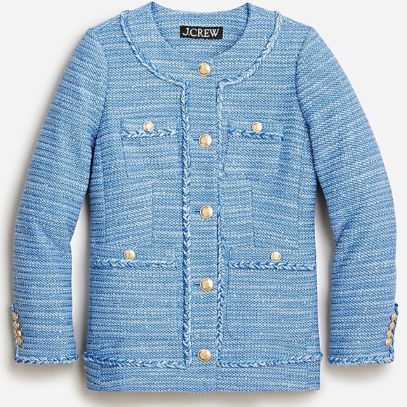 J. Crew Womens Lady Jacket Sequin Tweed Peri Blue Size XLarge - Picture 2 of 13